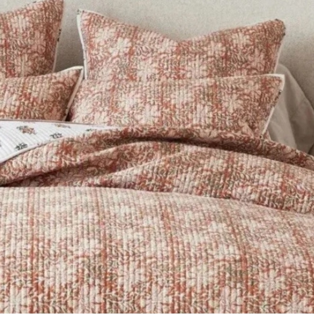 Pottery Barn Sloan Voile Reversible Pillow Sham Euro Terracotta